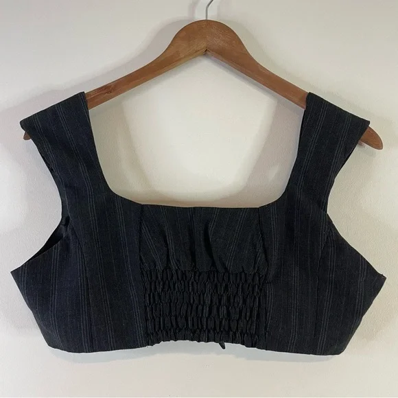 Y2K Clubwear Top Guess Bra Black Gray VTG Y3K Baddie Contemporary Medium 00s - Picture 8 of 13